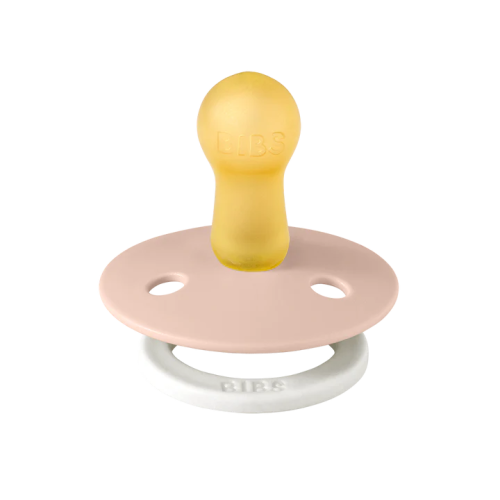 Ty ngậm núm tròn cao su tự nhiên BIBS Pacifier Colour Latex phát quang Size 1 từ 0-6 tháng tuổi, Blush GLOW