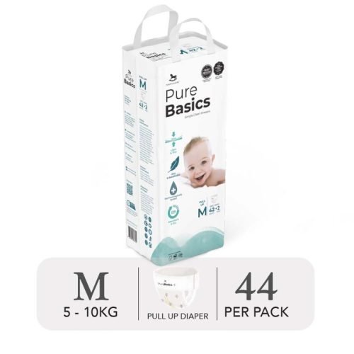 Bỉm tã quần ngày đêm Applecrumby Purebasics Diapers Pull Ups size M – 42+2 miếng (5-10kg)