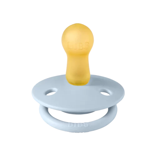 Ty ngậm núm tròn cao su tự nhiên BIBS Pacifier De Lux Latex Size 2 (trên 6 tháng), Baby Blue