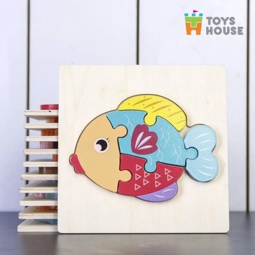 Đồ chơi ghép hình gỗ 3D – đồ chơi gỗ thông minh Toys House hình cá