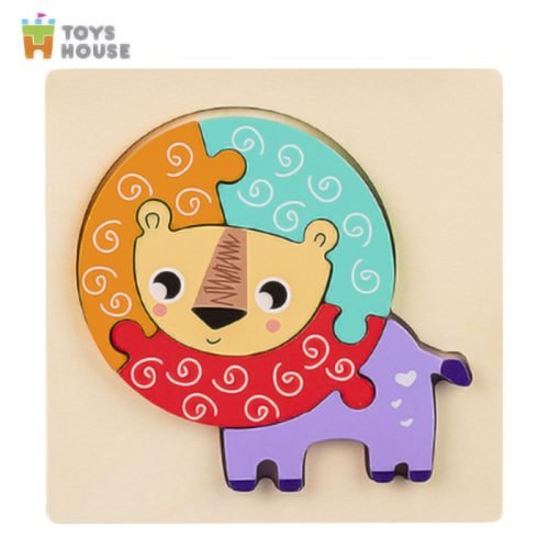 Đồ chơi ghép hình gỗ 3D – đồ chơi gỗ thông minh Toys House hình sư tử