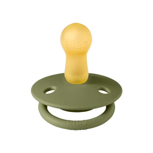 Ty ngậm núm tròn cao su tự nhiên BIBS Pacifier De Lux Latex Size 2 (trên 6 tháng), Olive