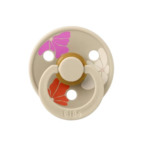 Ty ngậm Núm tròn cao su tự nhiên BIBS Studio Pacifier Colour Morning Bloom Latex Size 1 (0-6 tháng), Vanilla