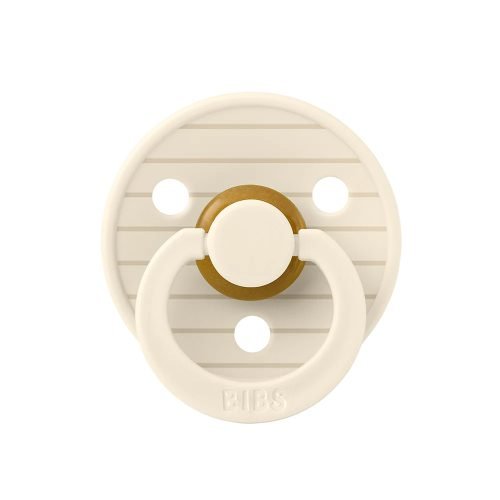 Ty ngậm Núm tròn cao su tự nhiên BIBS Studio Pacifier Colour Pin Latex Size 1 (0-6 tháng), Ivory Vanilla