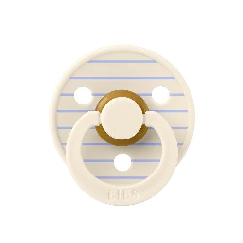 Ty ngậm Núm tròn cao su tự nhiên BIBS Studio Pacifier Colour Pin Latex Size 2 (trên 6 tháng), Ivory Hush