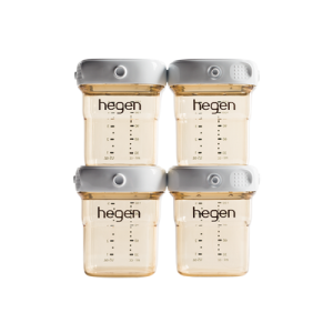 Bộ 4 bình trữ sữa Hegen PPSU 150ml nắp màu trắng