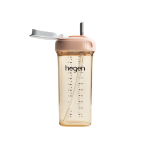 Bình tập uống Hegen Straw cup PPSU 330ml màu hồng