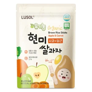 Bánh gạo lứt hữu cơ LUSOL hình que vị táo cà rốt