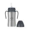 Bình tập uống Grosmimi Stainless Straw CUP 300ml – màu Charcoal