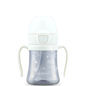 Bình tập uống Grosmimi PPSU Straw Cup Space 200ml, White