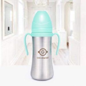 Bình tập uống Grosmimi Stainless Straw CUP 200ml – màu Aqua Green
