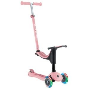 Xe Scooter 3 bánh Globber Go Up Sporty Lights từ 15 tháng đến 9 tuổi, Pink/Deep Pastel Pink