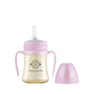Bình tập uống Grosmimi PPSU Straw Cup 200ml, Pink