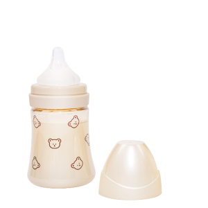 Bình sữa Grosmimi PPSU Dotgom Feeding Bottle 200ml núm ti dành cho bé 1-3 tháng tuổi – màu Pure Gold