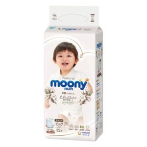 Bỉm – Tã quần Moony Natural size XL 32 miếng ( cho bé từ 12-22kg)