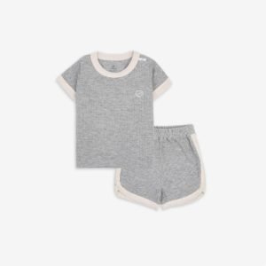 BUBABY- Bộ ngắn tay cổ tròn – Ghi