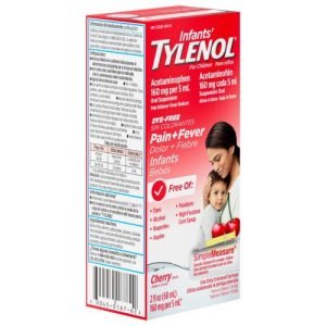 Siro giảm đau hạ sốt Tylenol cho bé từ sơ sinh đến 3 tuổi, Pain fever infant, vị cherry – 60ml