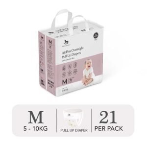 Bỉm tã quần đêm Applecrumby Airplus Overnight Mini Pull Ups size M – 21 miếng (5 – 10kg)