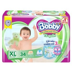 Bỉm – Tã quần Bobby size XL 34 miếng ( Cho bé 12-17kg )