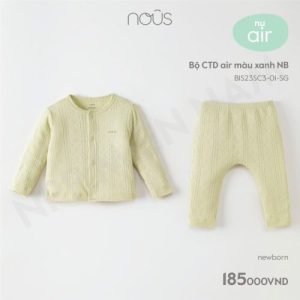 Bộ cài thẳng dài air màu xanh 0-3m Nous