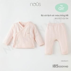 Bộ cài lệch air màu hồng 0-3m Nous