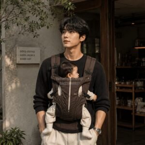 Địu Combi Nina nâu cho bé sơ sinh 0-36M | Thanh lý | Bebe Japan