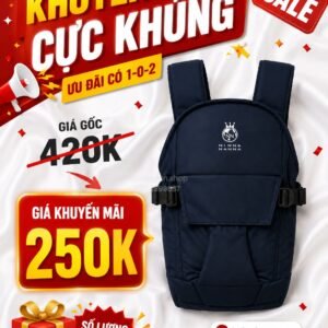 Địu nằm Aprica xanh đen cho bé sơ sinh 0 - 36M | Thanh lý | Bebe Japan